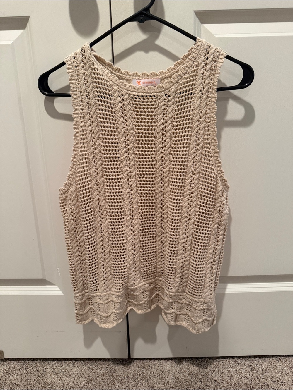 Open-Knit Cream Sleeveless Tank Top by A New Day